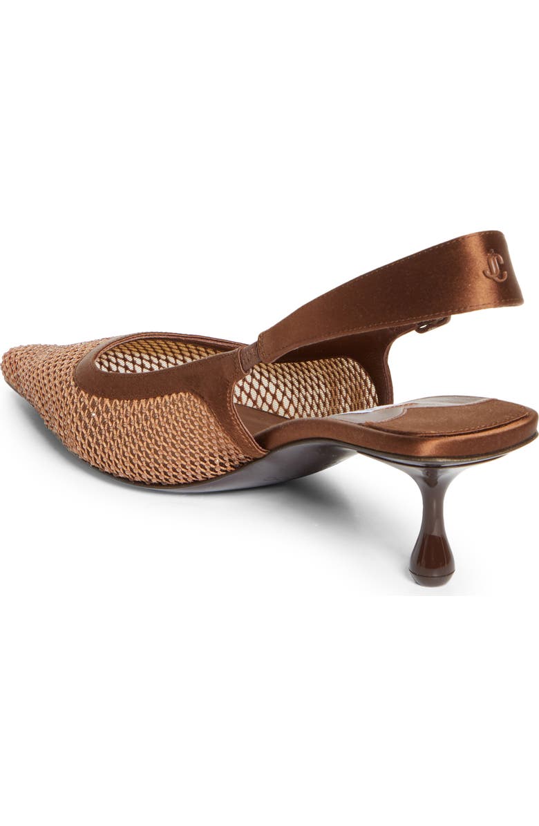 Jimmy Choo Amel Crystal Mesh Kitten Heel Slingback Pump, Alternate, color, Bronze/ Bronze