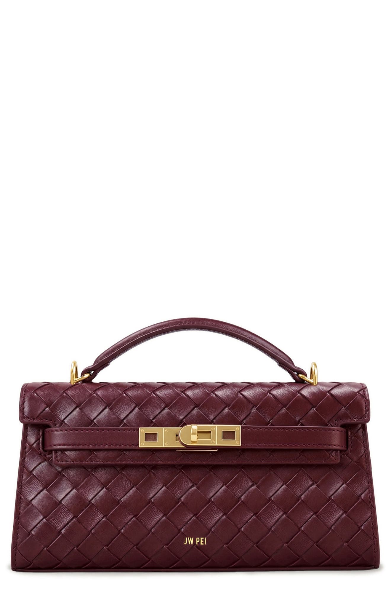 Noor Weave Texture Top Handle Bag, Main, color, WINE RED