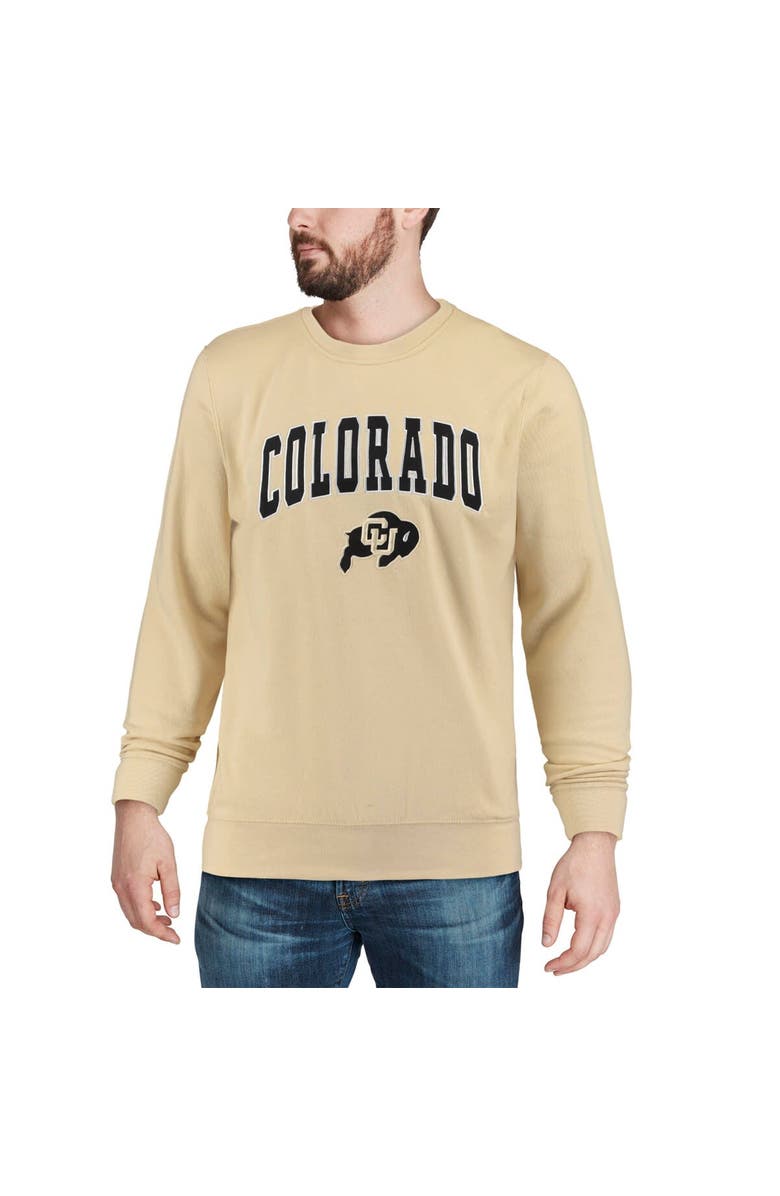 COLOSSEUM Men's Colosseum Gold Colorado Buffaloes Arch & Logo Crew Neck Sweatshirt, Alternate, color, Vegas Gold