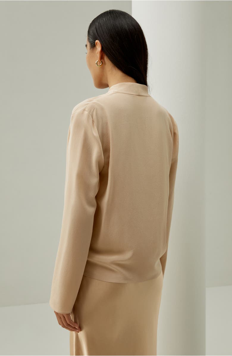 Lilysilk Silk Crêpe de Chine Long Sleeve Blouse, Alternate, color, Pale Gold