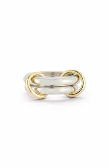 14k Gold Plate Mixed Metal Band Ring