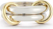SPHERA MILANO 14k Gold Plate Mixed Metal Band Ring