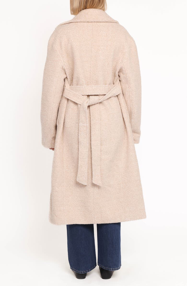 Petal & Pup Goodie Belted Faux Shearling Longline Coat, Alternate, color, Cream