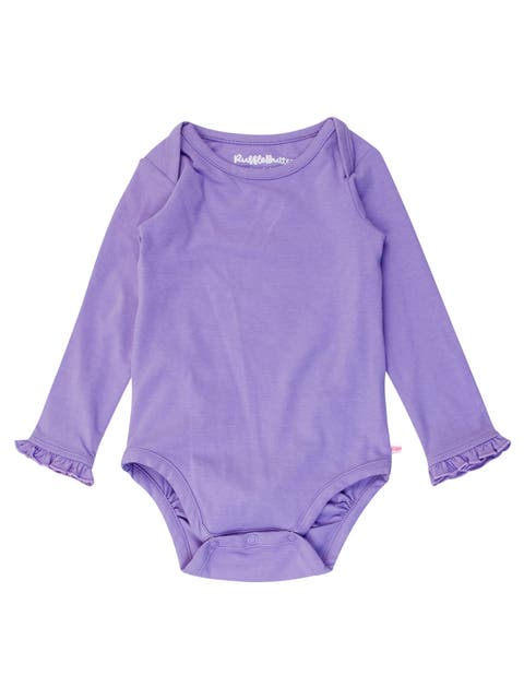 Baby/Toddler Girls Knit Long Sleeve Ruffle Layering Bodysuit