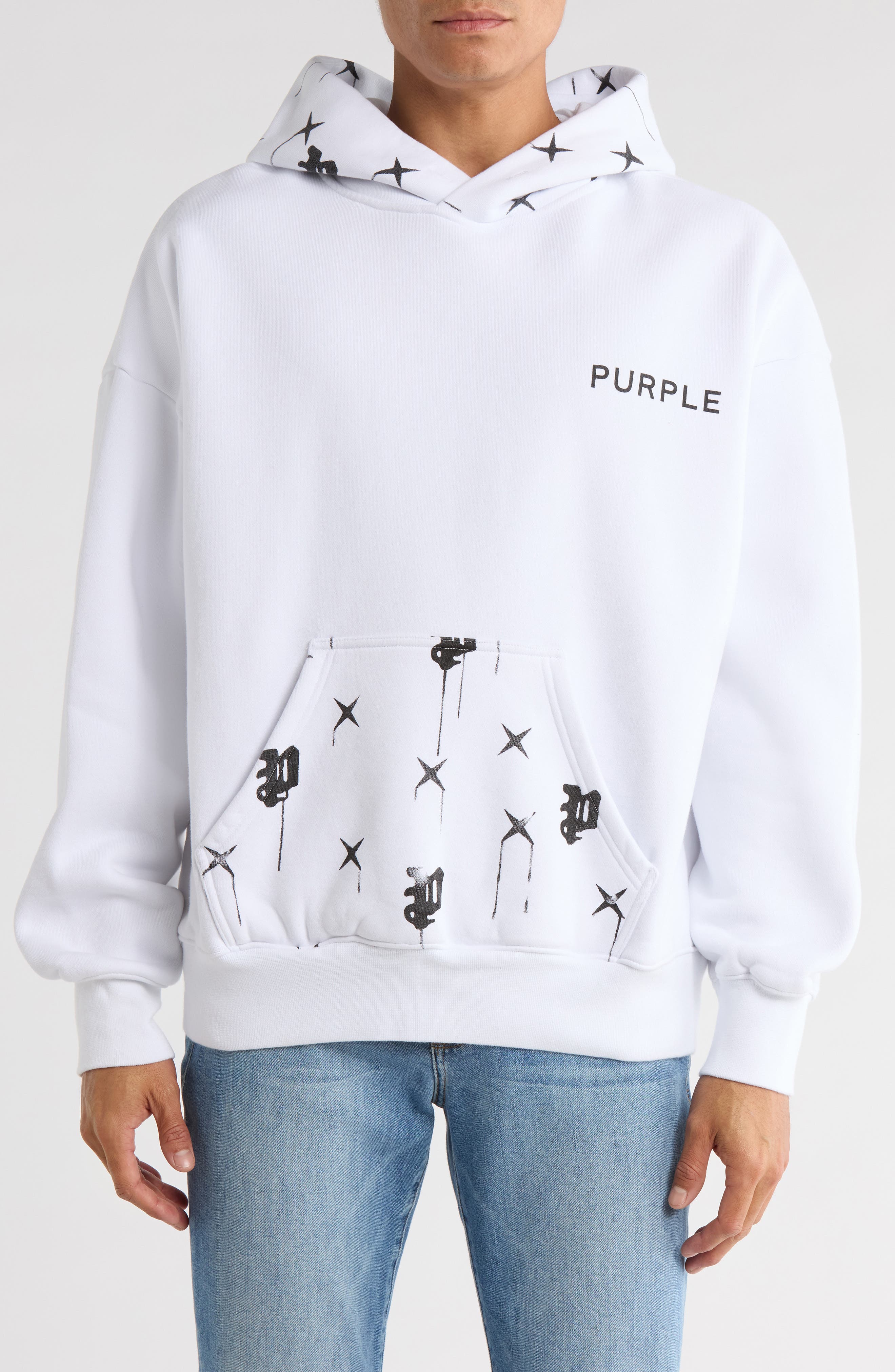 PURPLE BRAND Logo Graphic Fleece Hoodie