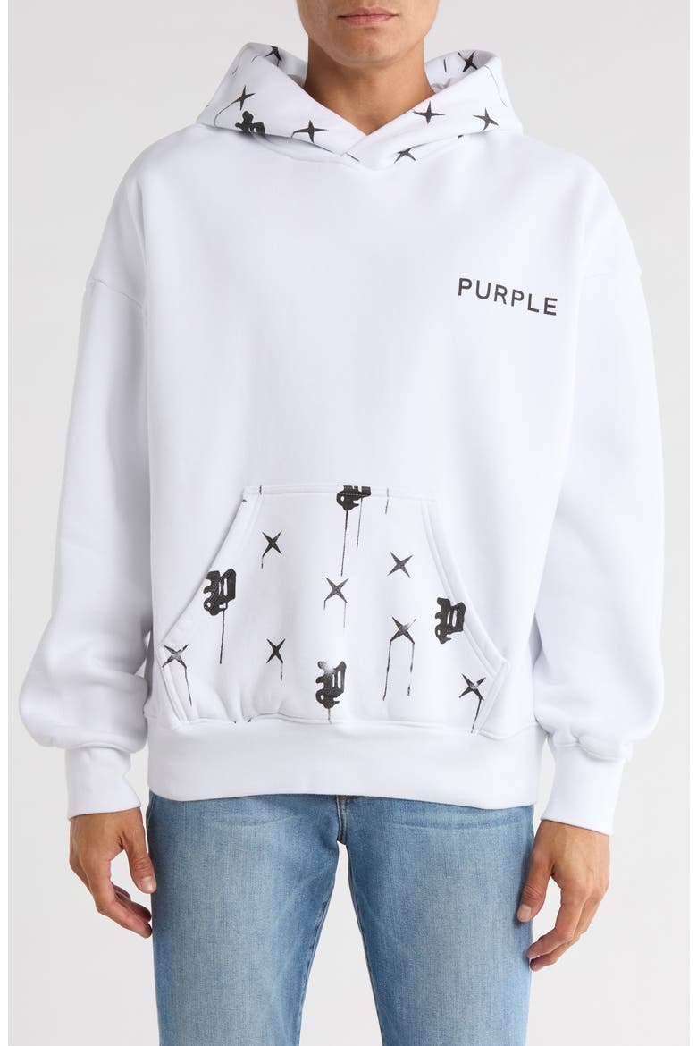 Logo Graphic Fleece Hoodie, Main, color, WHITE