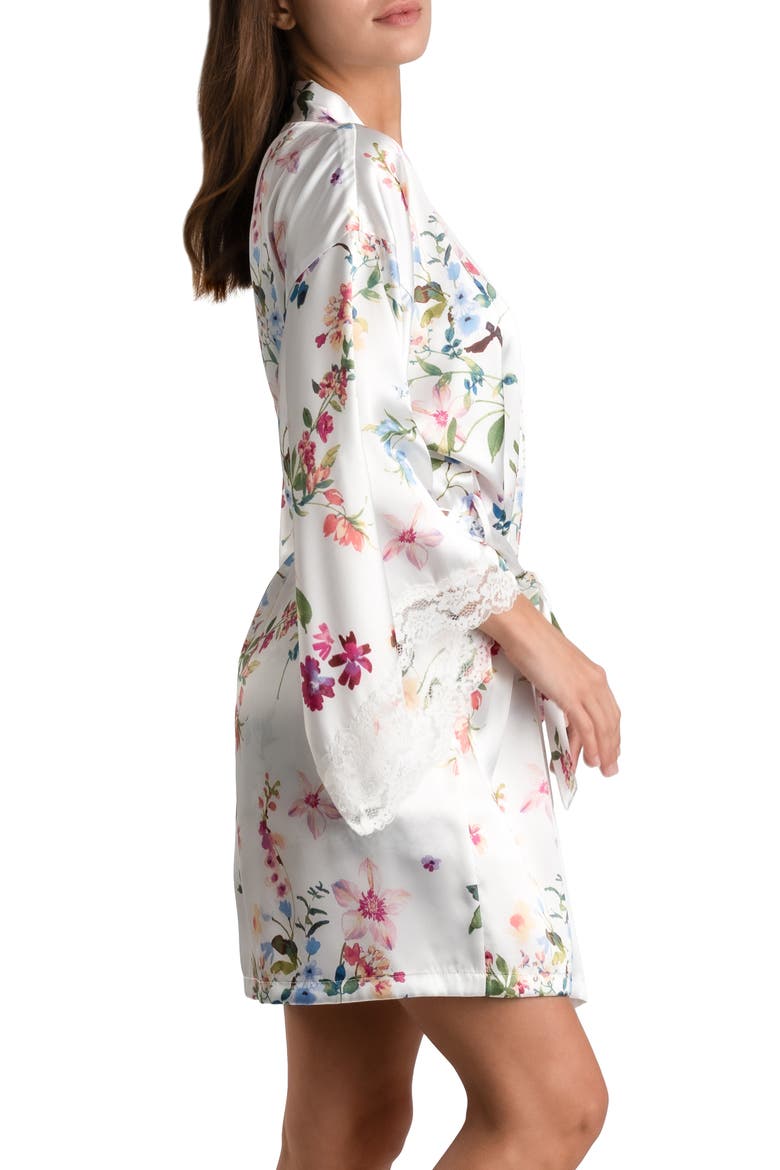 Endless Love Floral Lace Trim Satin Wrap, Alternate, color, IVORY