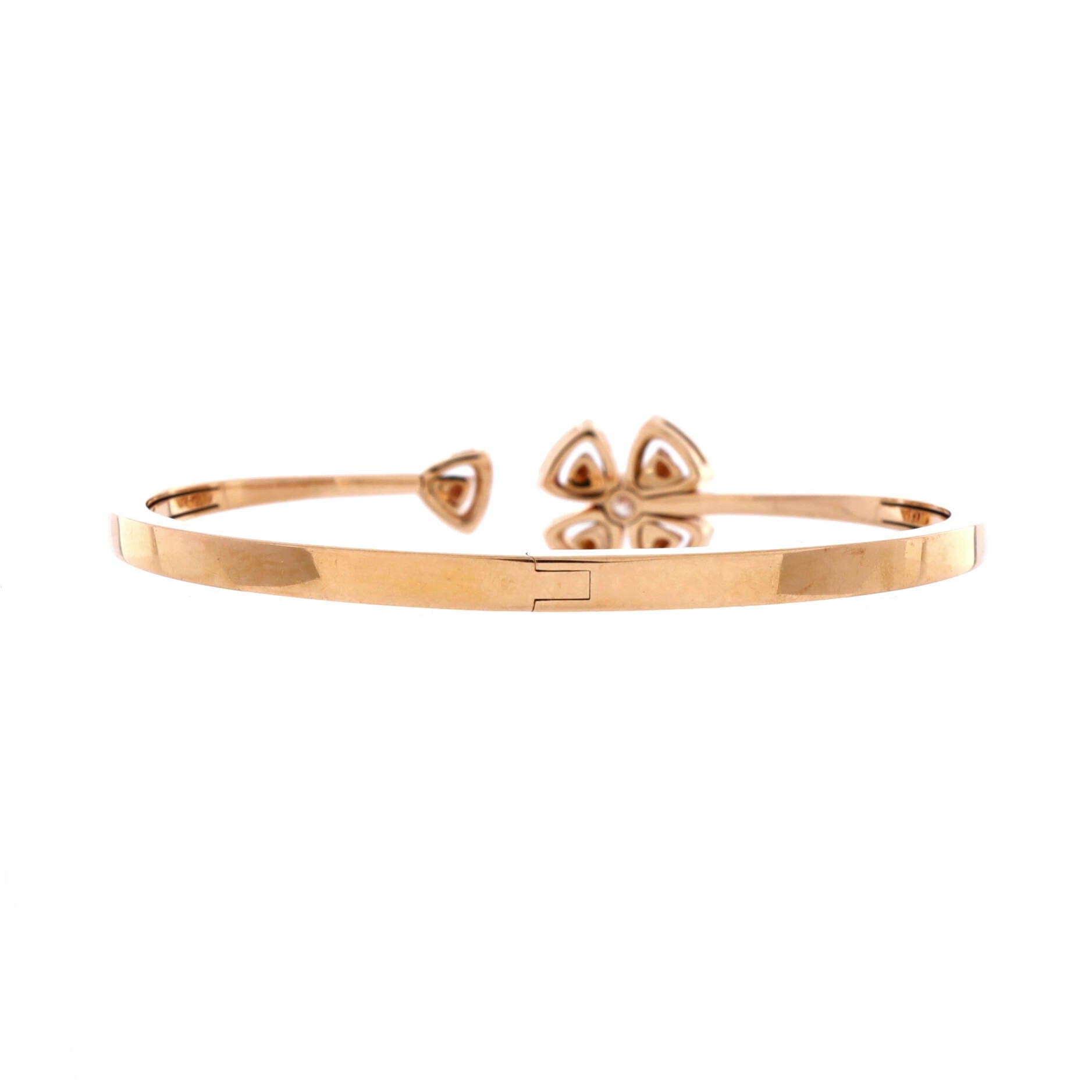 Fiorever Bangle Bracelet 18K Rose Gold with Pave Diamonds, Alternate, color, Metallic Gold
