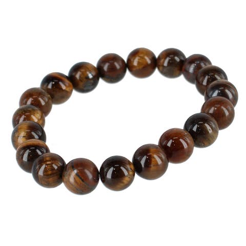 Raja Tiger Eye Stretch Beaded Bracelet