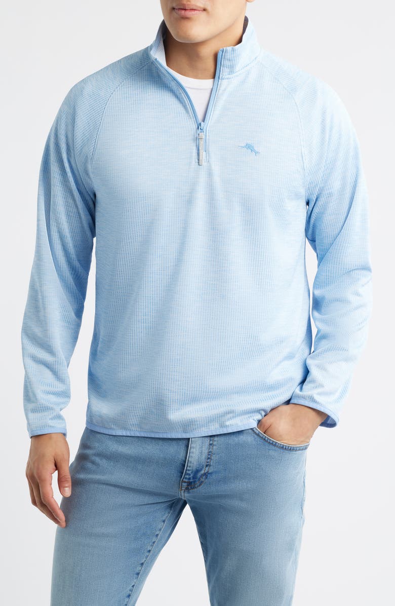 Tommy Bahama Palm Pro IslandZone<sup>®</sup> Performance Half Zip Pullover, Main, color, Blue Expanse