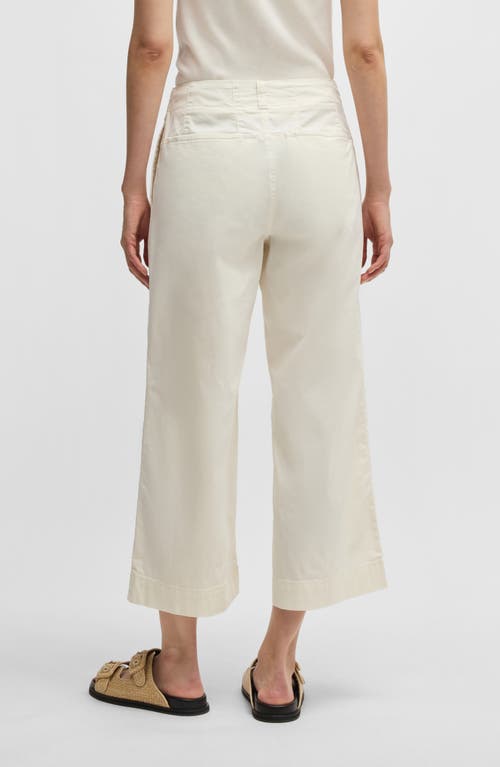 Hugo Boss Boss Orange Tahiana High Waist Wide Leg Pants In White