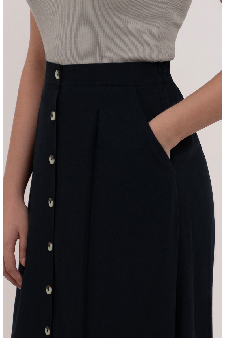 The Midi Skirt, Alternate, color, Black