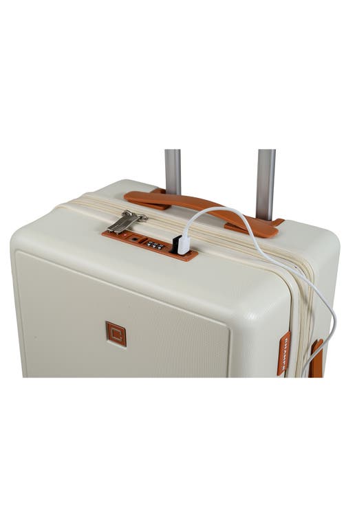 Champs Vintage Muse 3-piece Hardside Luggage Set In Ivory/tan