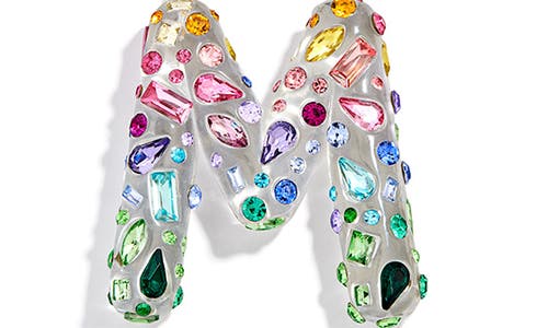 Baublebar Crystal Initial Key Ring Bag Charm In Gold