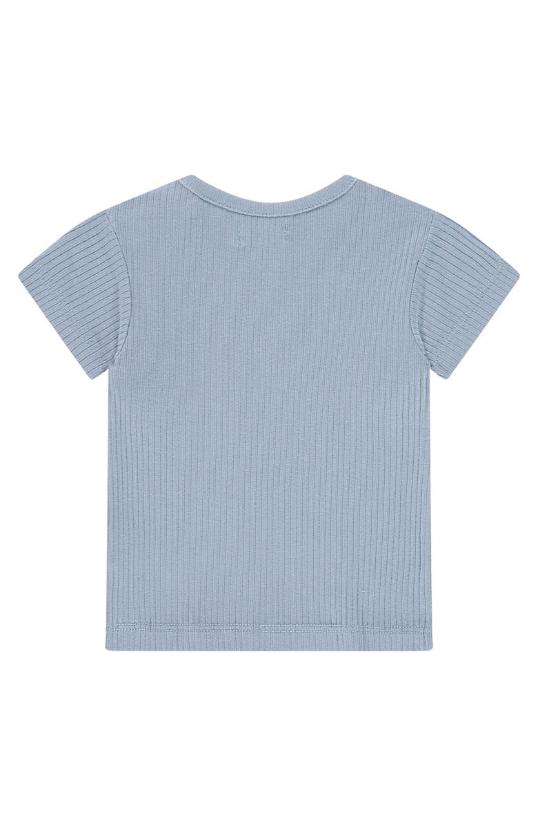 BABYFACE Pointelle Short Sleeve Collar Top, Alternate, color, Light Blue