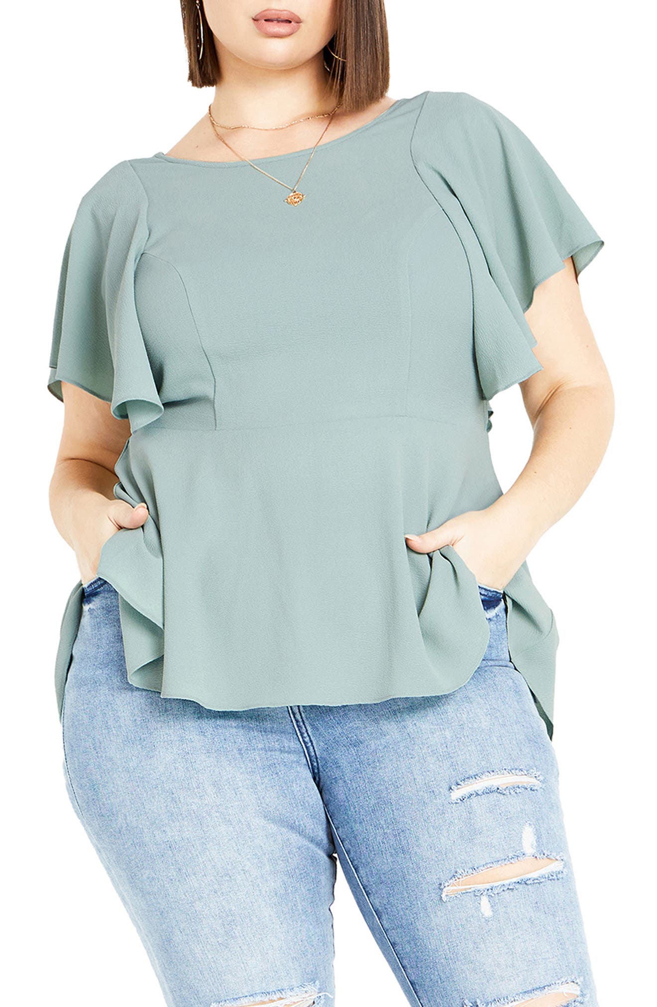 plus size high low peplum top