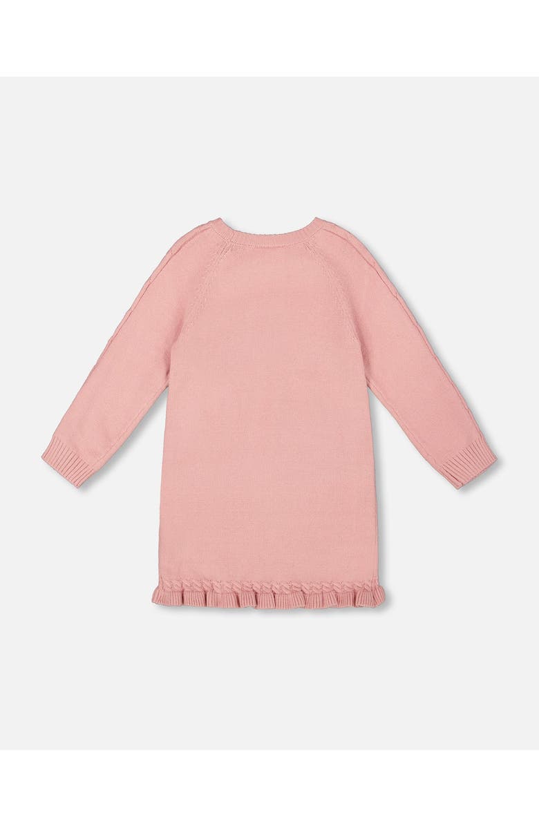 Deux par Deux Knitted Dress with Unicorn Intarsia, Alternate, color, Dusty Pink