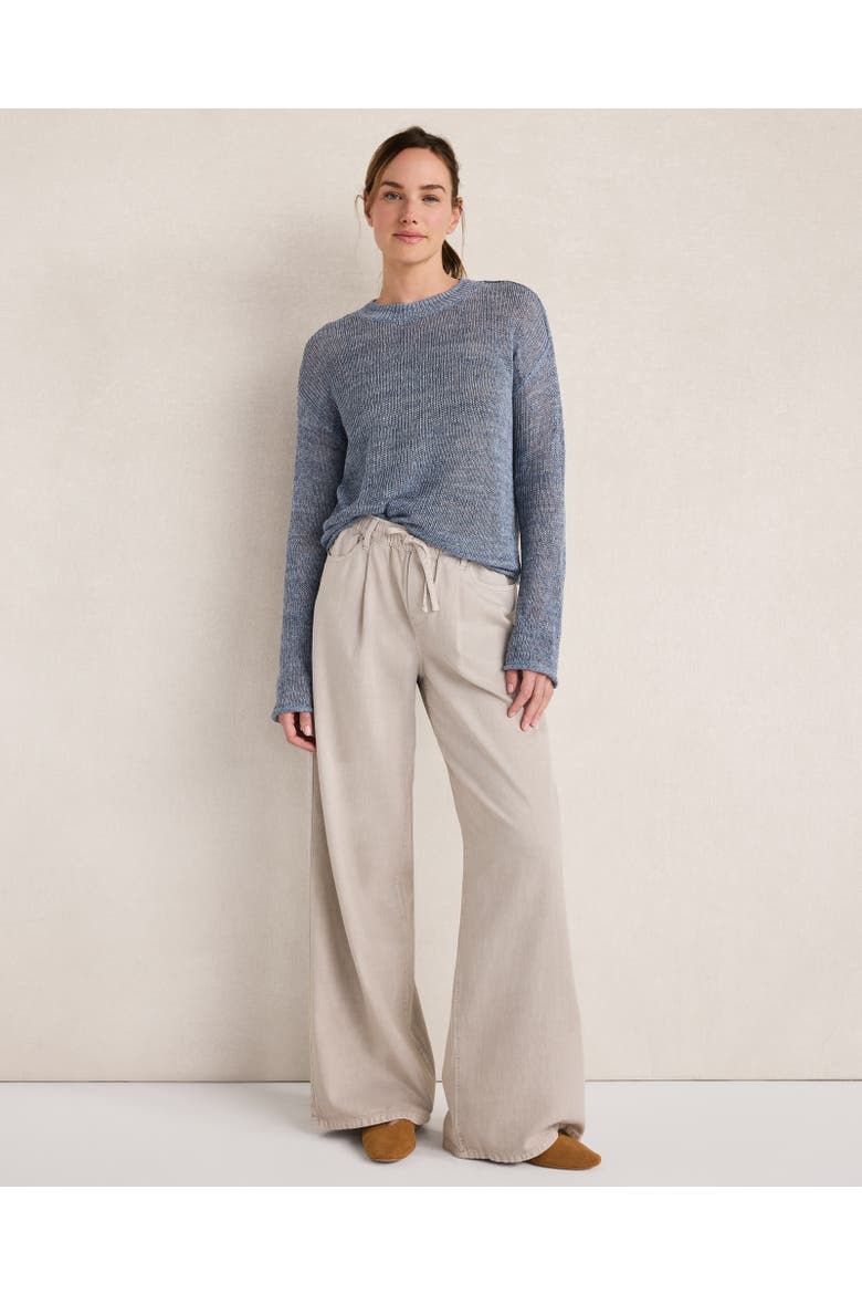 Cotton Denim Ecru Wide Leg Pants, Main, color, Garment Dye Ash