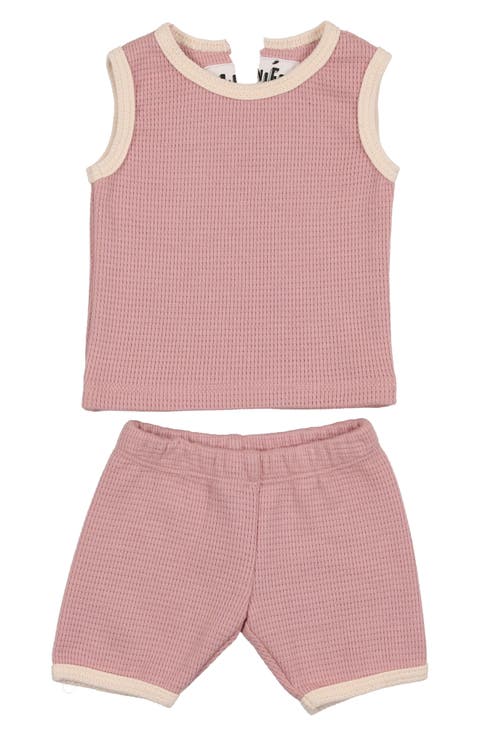 Waffle Knit Cotton Tank & Shorts Set (Baby)