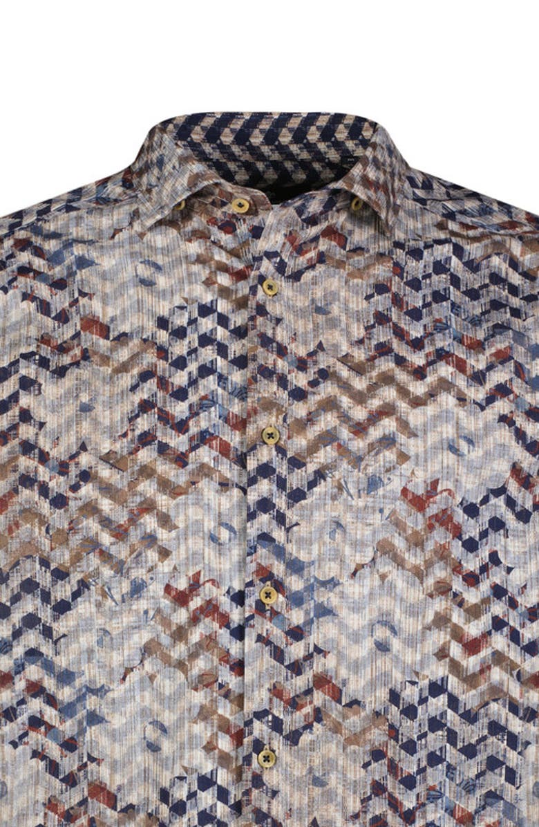 Luchiano Visconti Chevron Floral Double Sided Shirt, Alternate, color, 