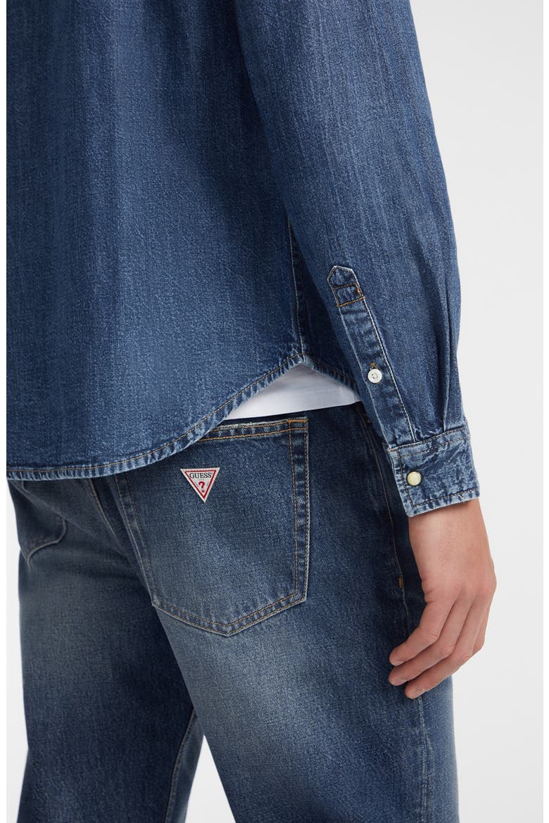 Slim Fit Western Denim Shirt, Alternate, color, DENIM