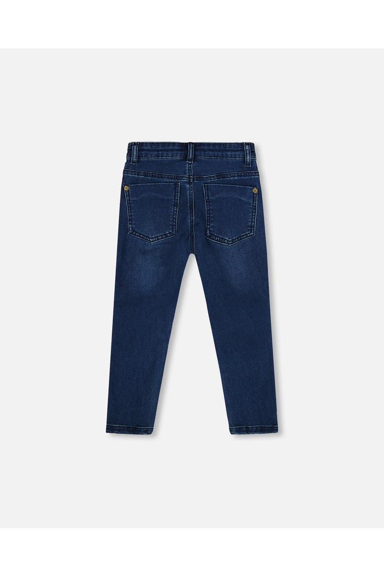 French Terry Pants with Contrasting Patch, Alternate, color, Blue Denim