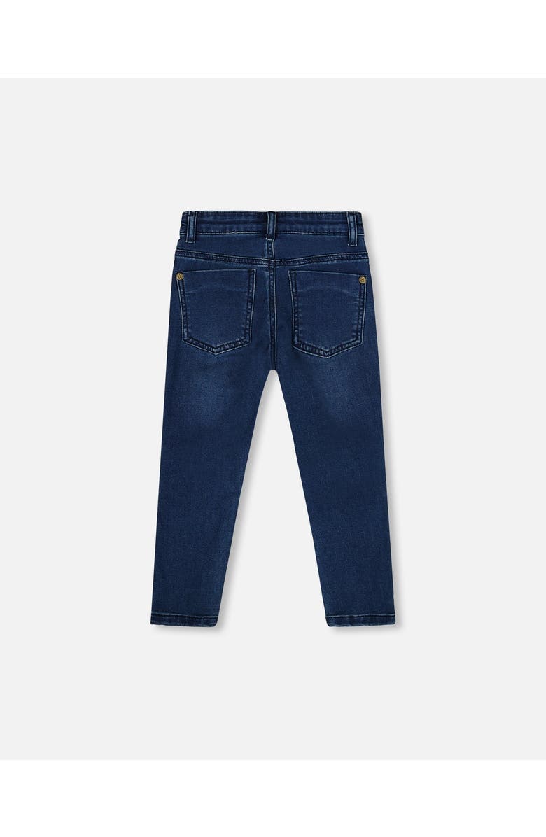 Deux par Deux French Terry Pants with Contrasting Patch, Alternate, color, Blue Denim