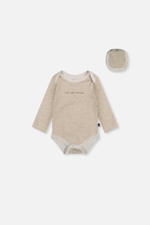 Organic Cotton Stripe Snap Envelope Romper