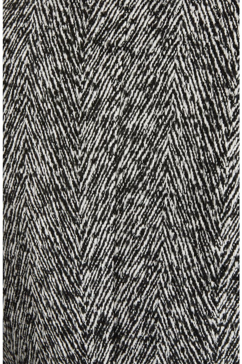 Double Breasted Chevron Tweed Coat, Alternate, color, NOIR/ BLANC