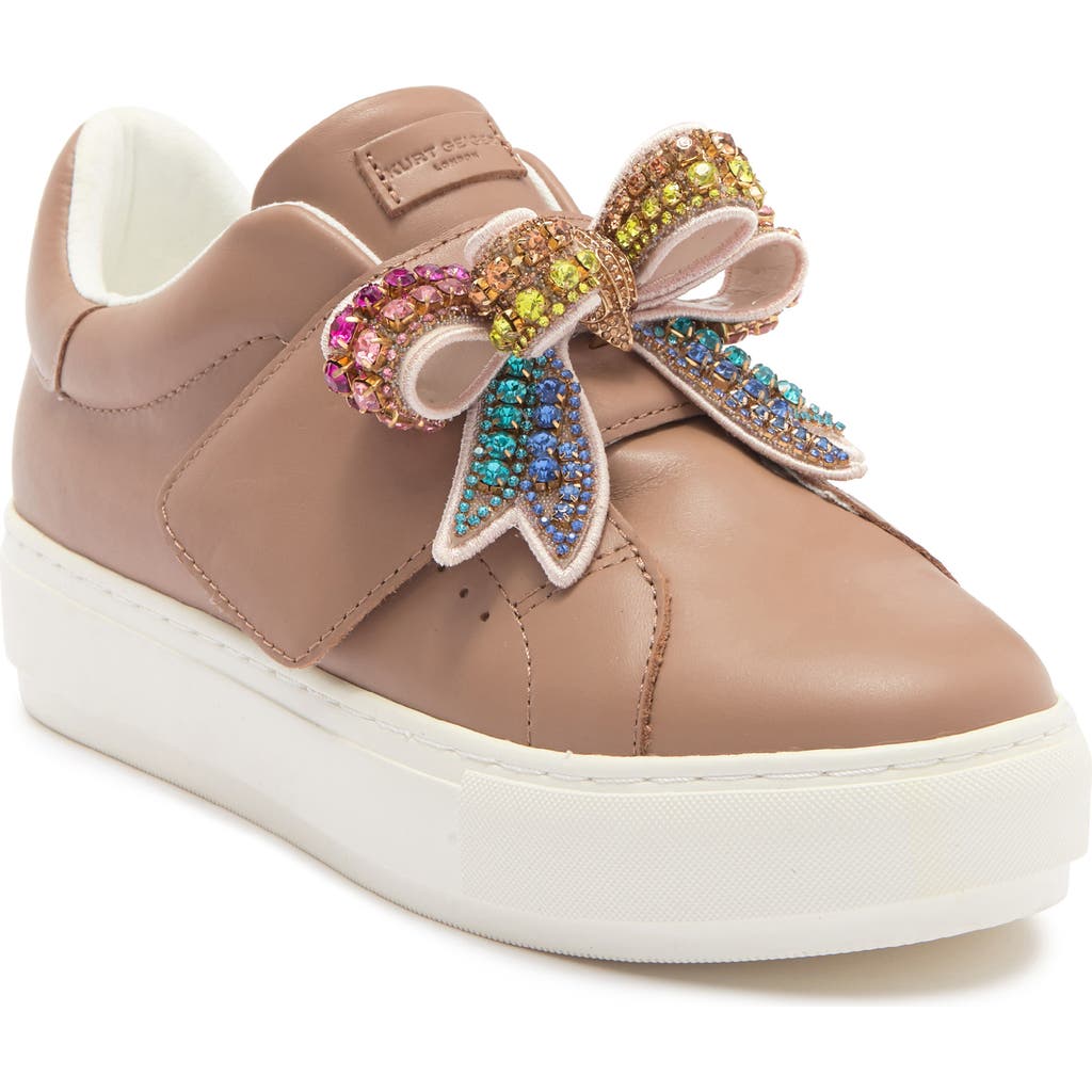 Kurt Geiger London Laney Bow Sneaker In Brown