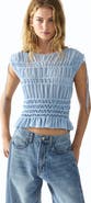 H&M Smocked Fine-knit Top