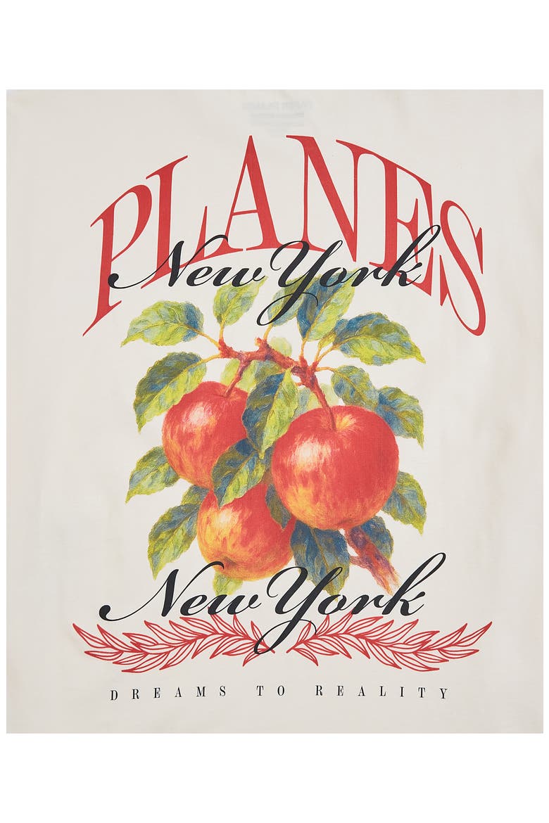 Planes NY Apple Cotton Graphic T-Shirt, Alternate, color, EGGSHELL