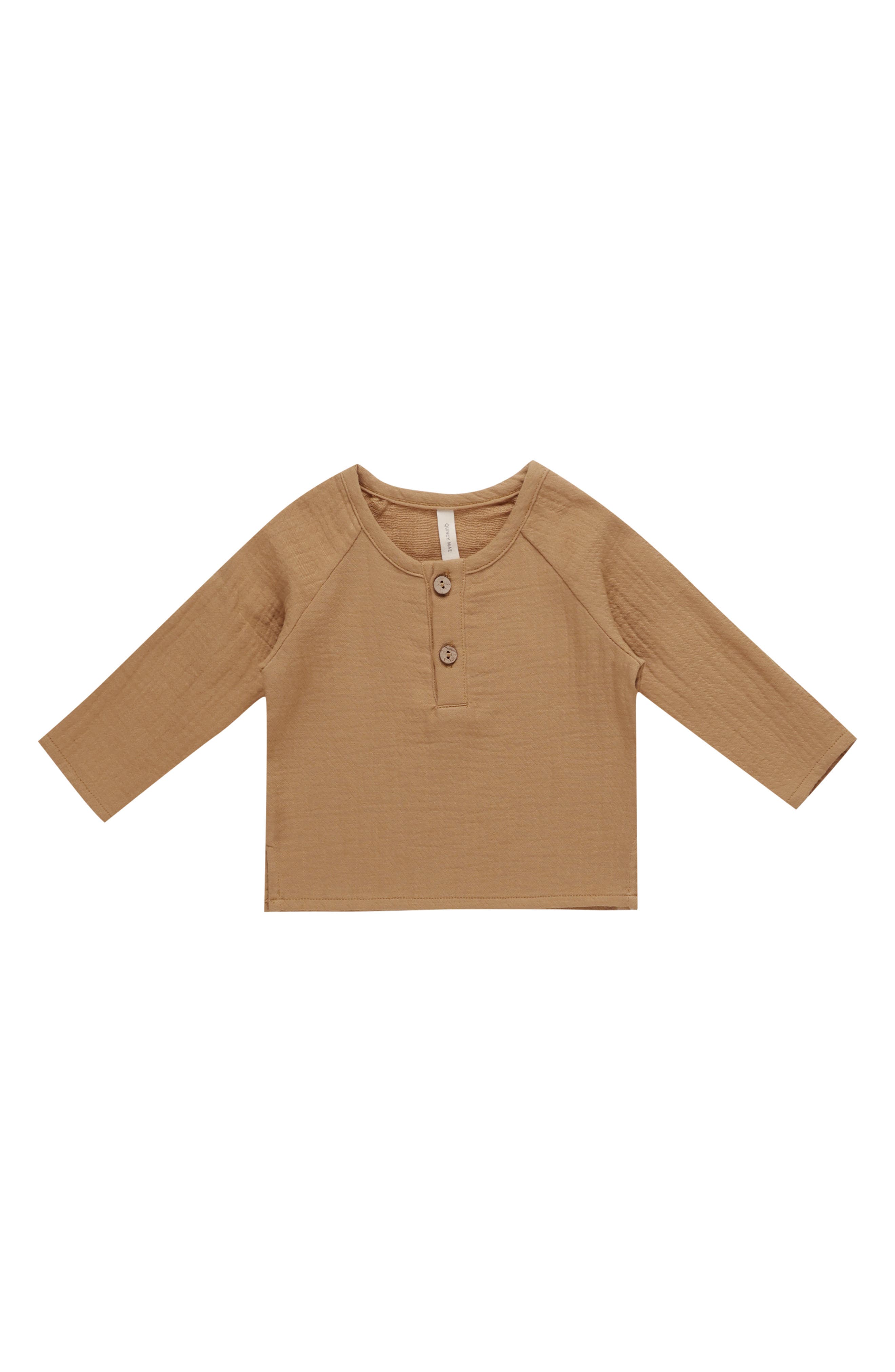 QUINCY MAE Zion Organic Cotton Henley T-Shirt