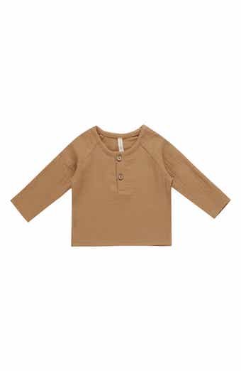 QUINCY MAE Zion Organic Cotton Henley T-Shirt