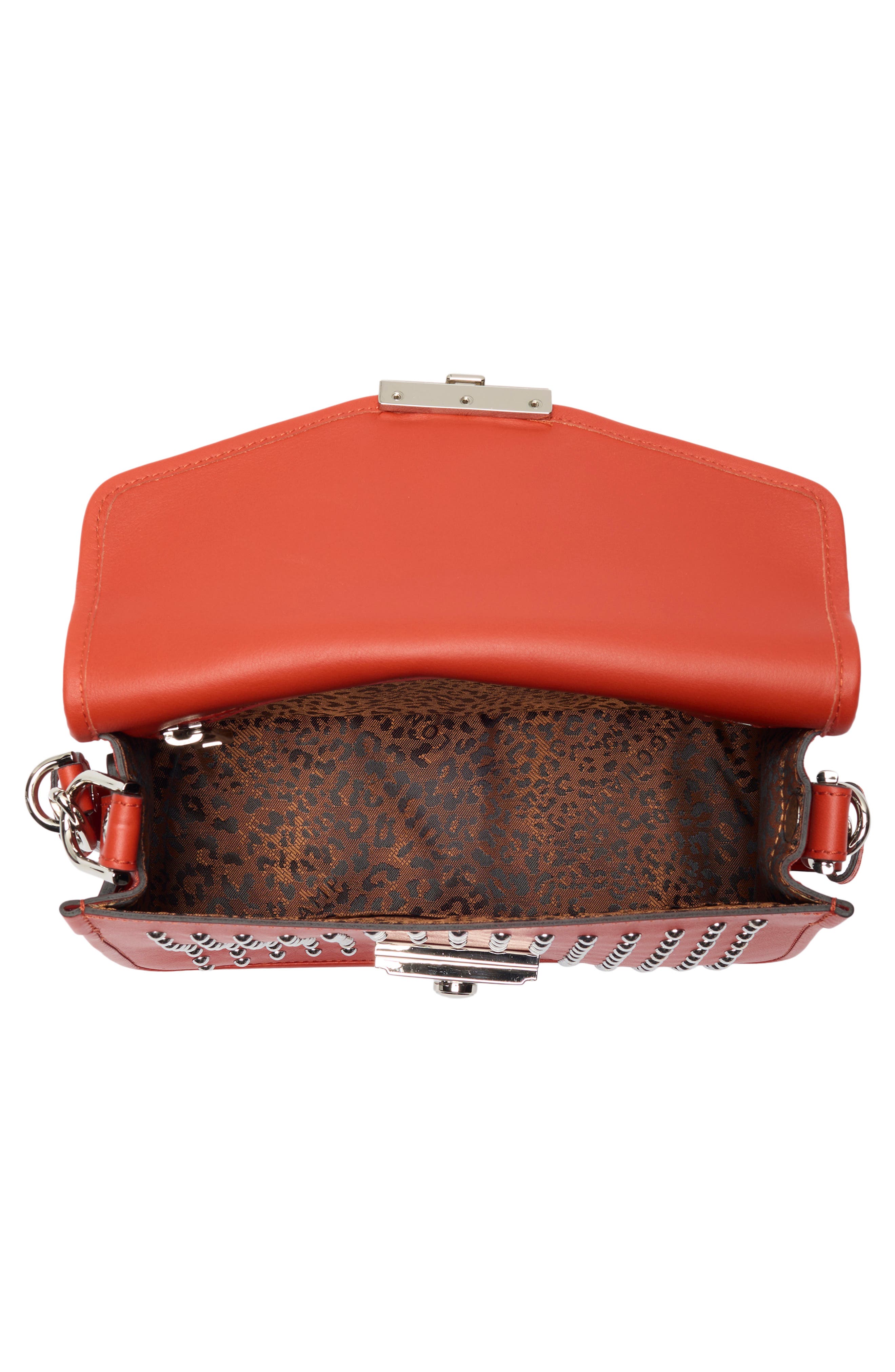 Longchamp Mademoiselle Studded Crossbody Bag, Alternate, color, Poppy