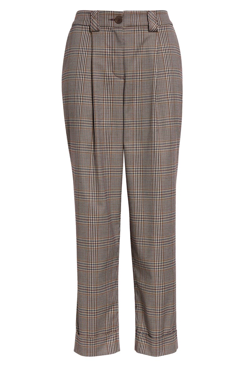 Ellen Plaid Ankle Pants, Alternate, color, PINOT NOIR PHOENIX