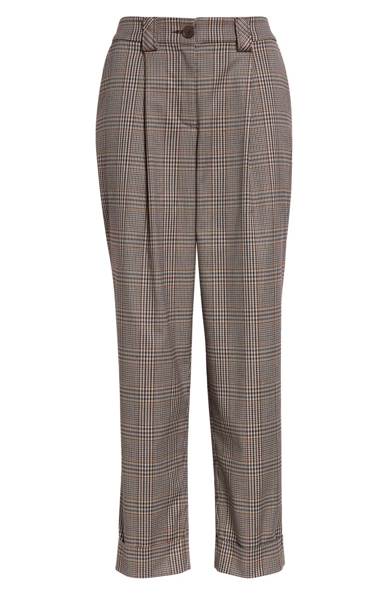 Ramy Brook Ellen Plaid Ankle Pants, Alternate, color, Pinot Noir Phoenix