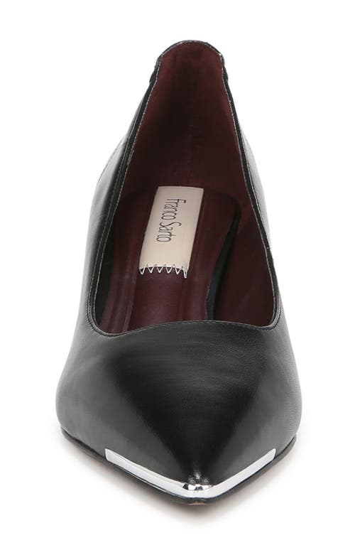 Franco Sarto Kalsa Womens Leather Pointed Toe Pumps In Black Leather