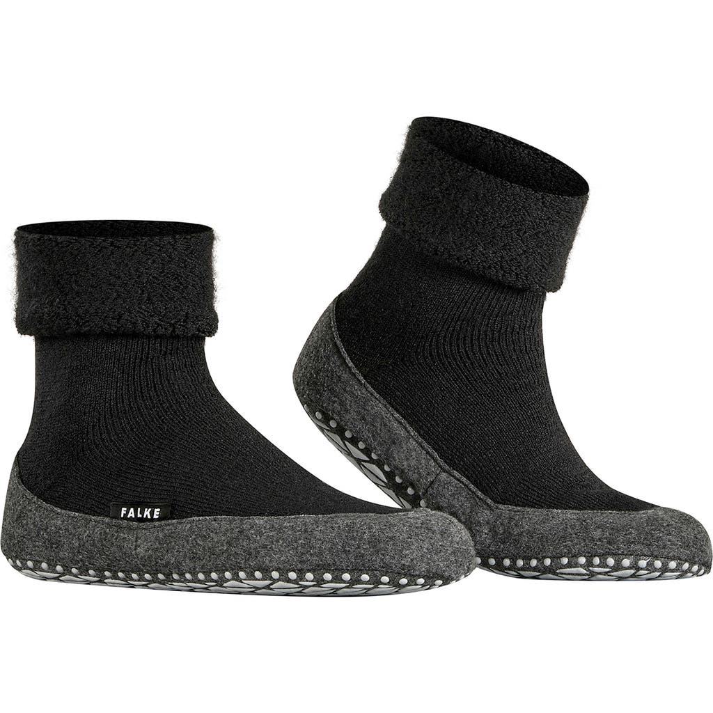Falke Cozyshoe Wool Blend Sock Slippers In Black