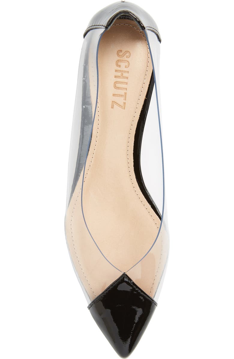 Schutz Clearly Pointy Toe Flat, Alternate, color,
