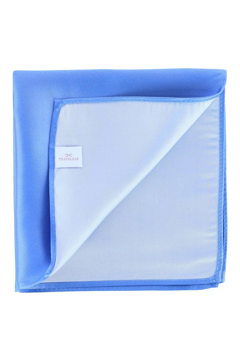 Sutton Solid Silk Pocket Square, Main, color, BLUE