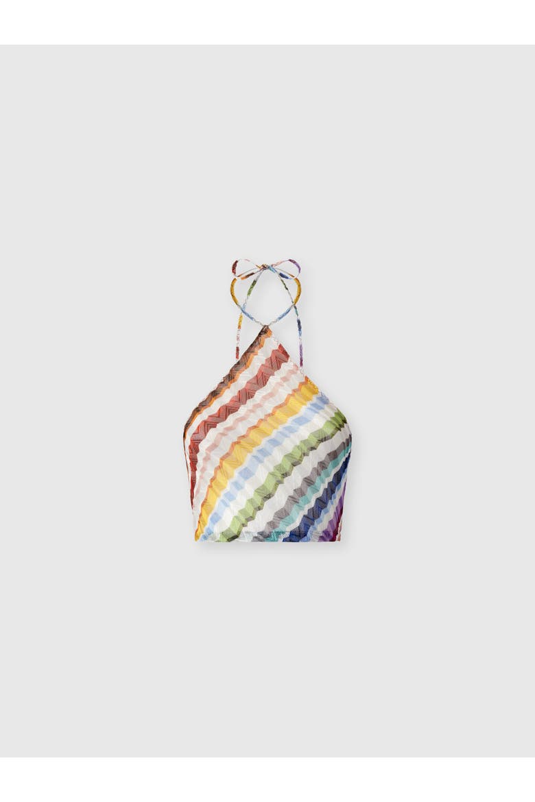 Zig Zag Tulle Halterneck Top, Main, color, Multicoloured