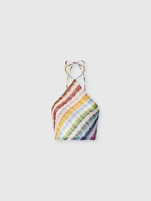 Missoni Zig Zag Tulle Halterneck Top in Multicoloured at Nordstrom, Size 40