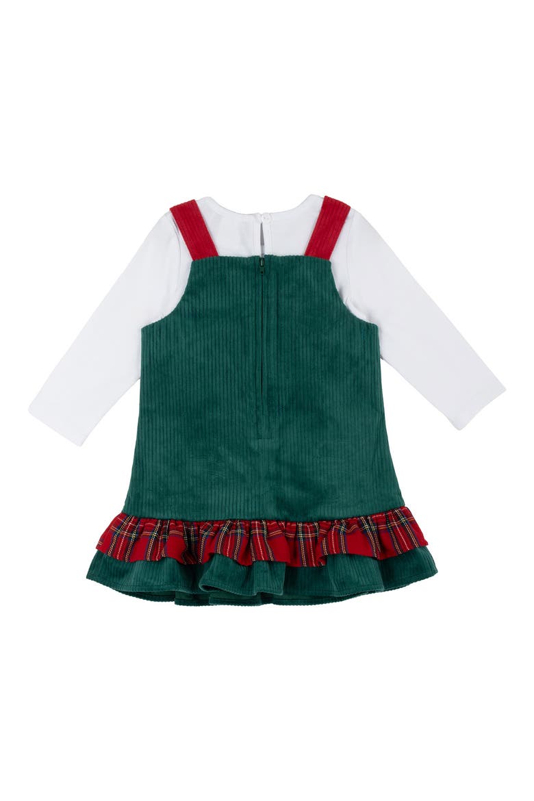 Kids' Reindeer Corduroy Jumper & Tee Set, Alternate, color, GREEN