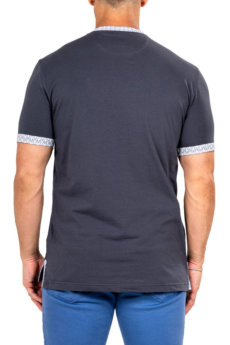 Edison Marthyr0008 Grey Cotton V-Neck T-Shirt, Alternate, color, GREY