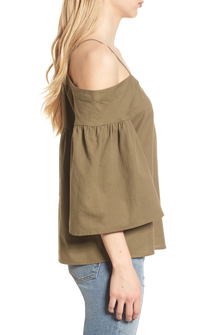 Cotton Off the Shoulder Top, Alternate, color, OLIVE SARMA