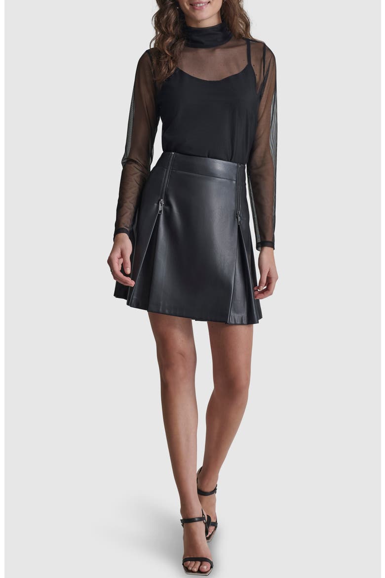 Turtleneck Mesh Top, Alternate, color, BLACK