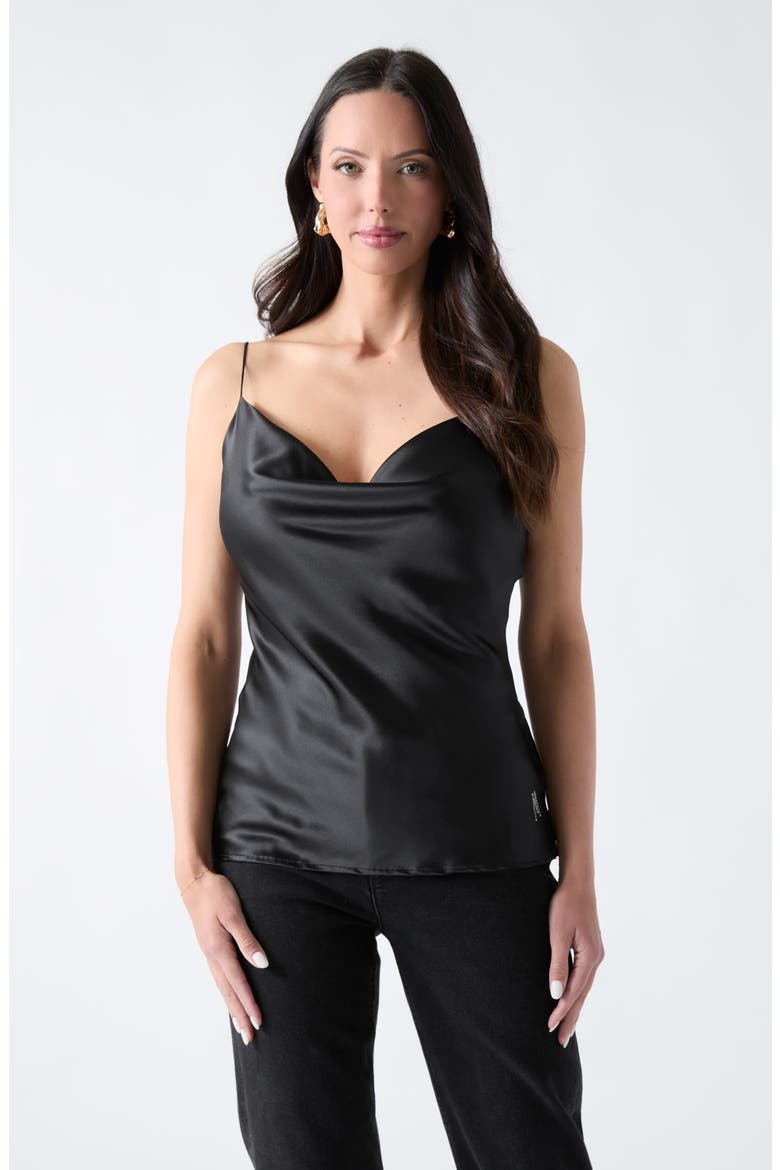 New Denise Stretch Silk Camisole, Alternate, color, JBLACK-BLACK