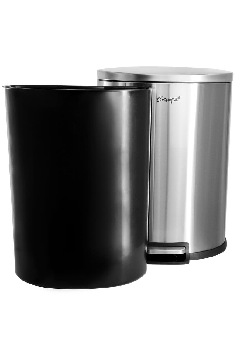 13 Gallon Half Circle Stainless Steel Trash Bin, Alternate, color, Silver