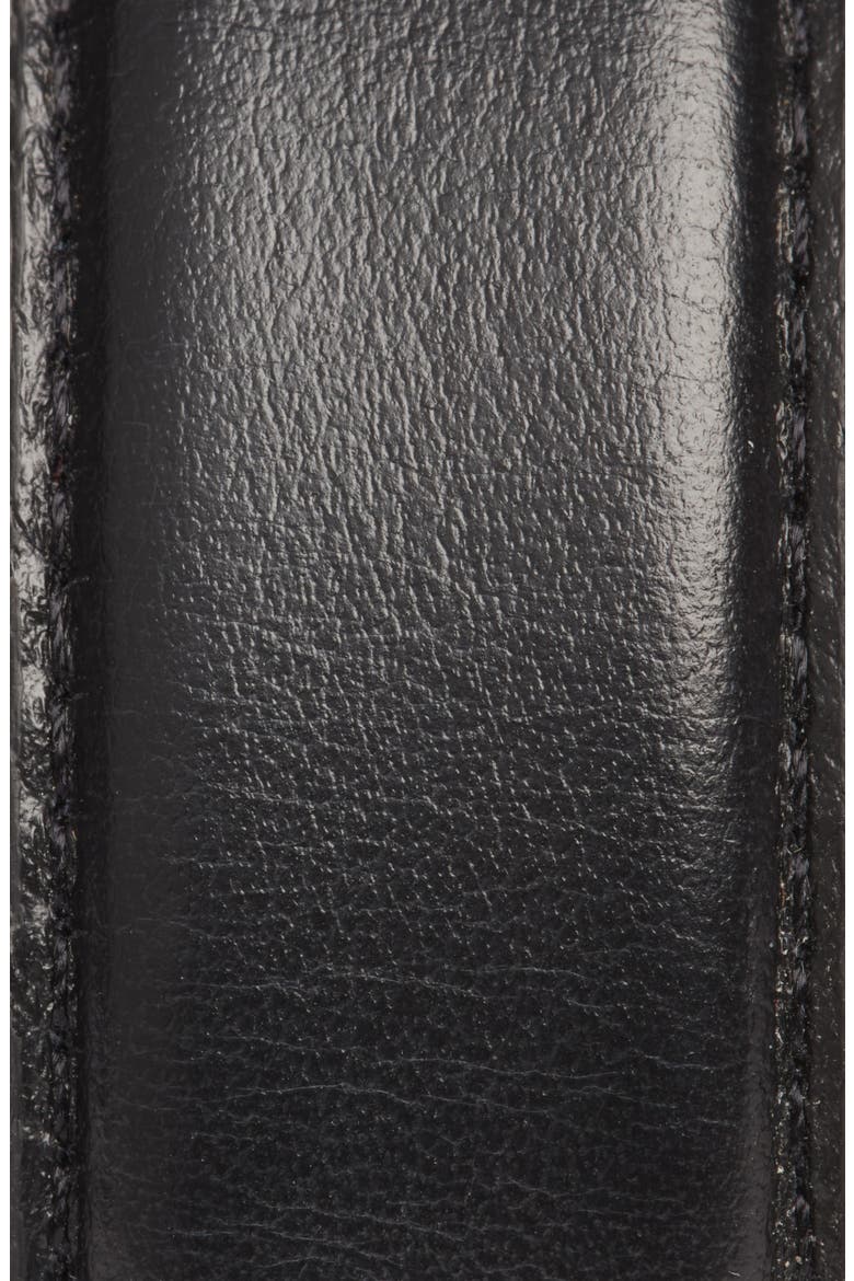 The Organic Buckle Leather Belt, Alternate, color, BLACK
